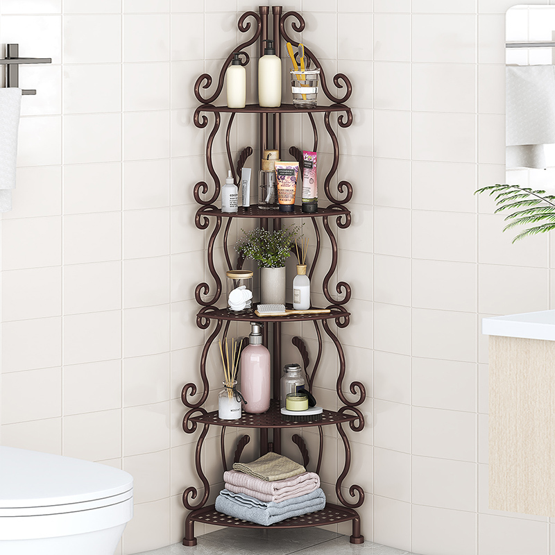 Foldable Iron Art Bathroom Corner Shelf, Freestanding Storage Rack for Bathroom, Washroom, Kitchen, No-Installation Storage Solution Foldable Iron Art Bathroom Corner Shelf, Freestanding Storage Rack for Bathroom, Washroom, Kitchen, No-Installation Storage Solution