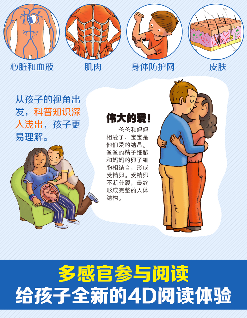 法国引进《我们的身体》儿童3D立体翻翻书 生理启蒙百科 图5