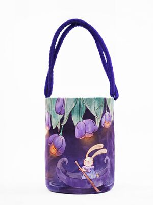 Yikarthur original hand-painted bucket bag, underarm bag, casual bag, printed bag, hand-held canvas bag, single-shoulder bag for women