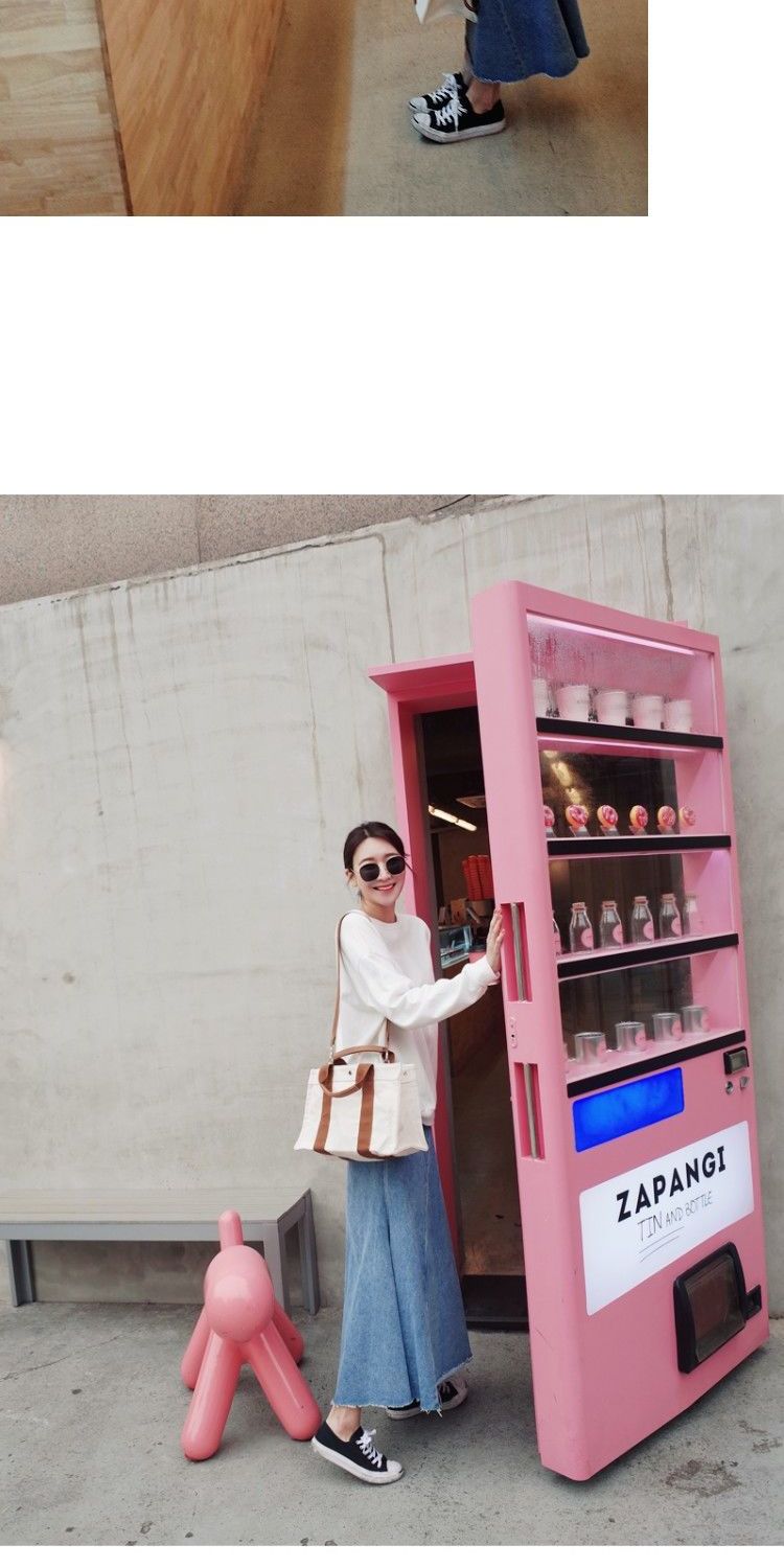 Q15 Thế hệ phụ nữ Hàn Quốc 2019 mới rửa nước cũ mùa xuân và mùa hè chẻ đôi váy denim váy dài giải trí đơn giản - Váy chân váy đuôi cá dáng dài