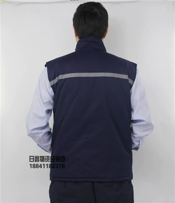 Mùa đông quần áo làm việc cotton vest nam và nữ dịch vụ nhà máy giao hàng nhanh nhân viên ấm vest tự động sửa chữa bảo hiểm lao động dịch vụ đóng tàu ao ba lo nam