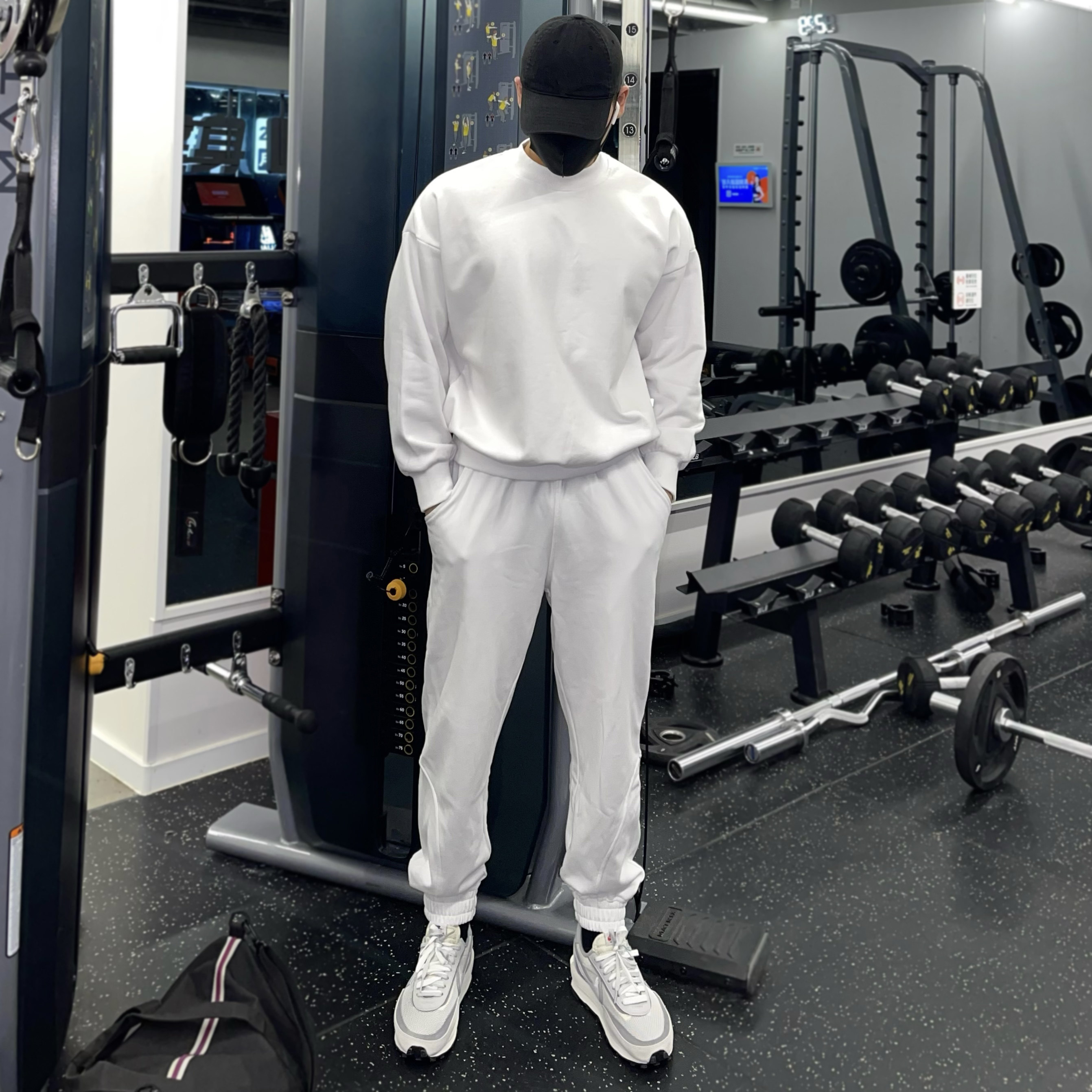 Bodysuit Men Suit Lovers Dress Fashion Round Collar Autumn Winter Fitness Training Loose Casual Cover Sweatshirt Sportswear