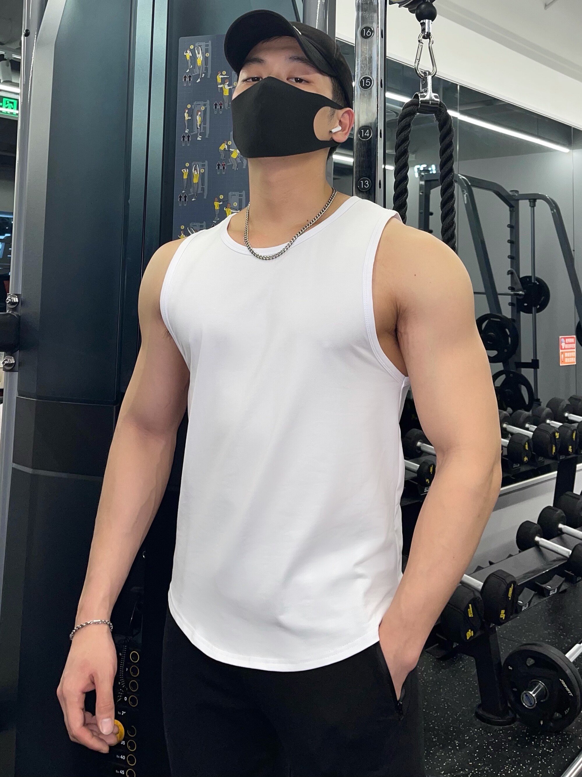 Fitness vest men's sleeveless vest cotton training top loose summer running muscle basketball sports leisure tide
