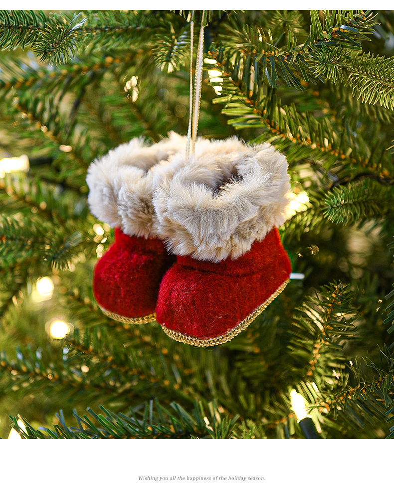 Christmas Casual Cute Snowflake Boots Plush Holiday Daily Hanging Ornaments display picture 1