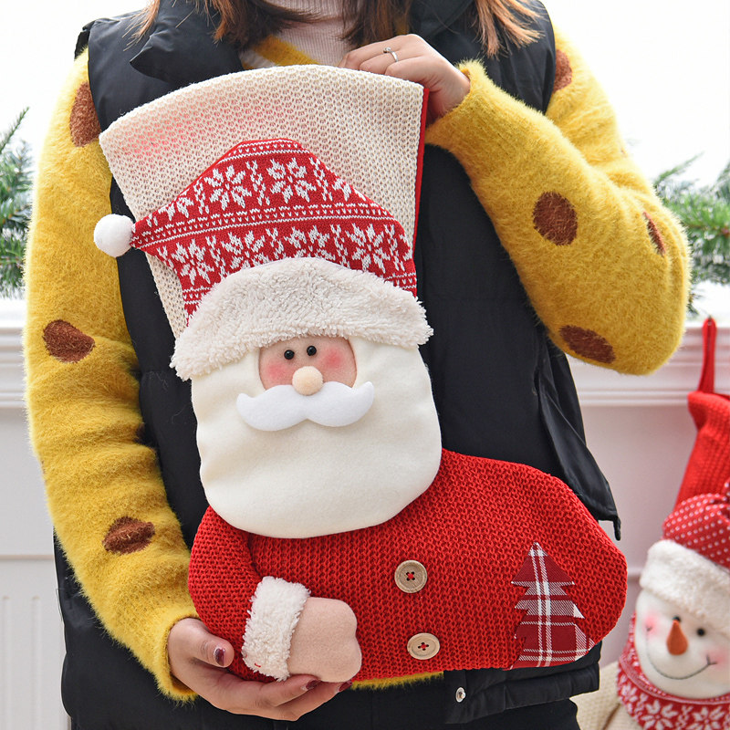 Harbor Constant Christmas Decorations 16cm Christmas Socks Children Gift Bags Christmas Gift Bags Arranged Supplies Pendant-Taobao