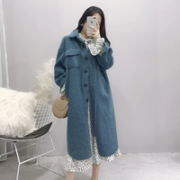 K winter 2018 mới dày lông cừu sang trọng nữ dài phần phiên bản Hàn Quốc của áo choàng retro Slim Nizi thủy triều ao khoac