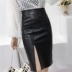 Tính khí thời trang cao eo pu leather váy nữ 2018 mới phần dài váy hoang dã phá vỡ một bước gói hip váy chân váy dài vintage Váy