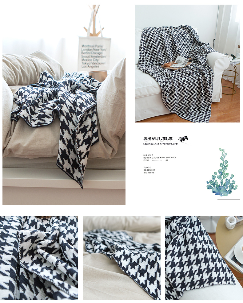 Nordic đơn giản bông giản dị đan chăn houndstooth chăn trang trí chăn mền chăn len vài ghế sofa bông - Ném / Chăn chăn lông cừu tự nhiên