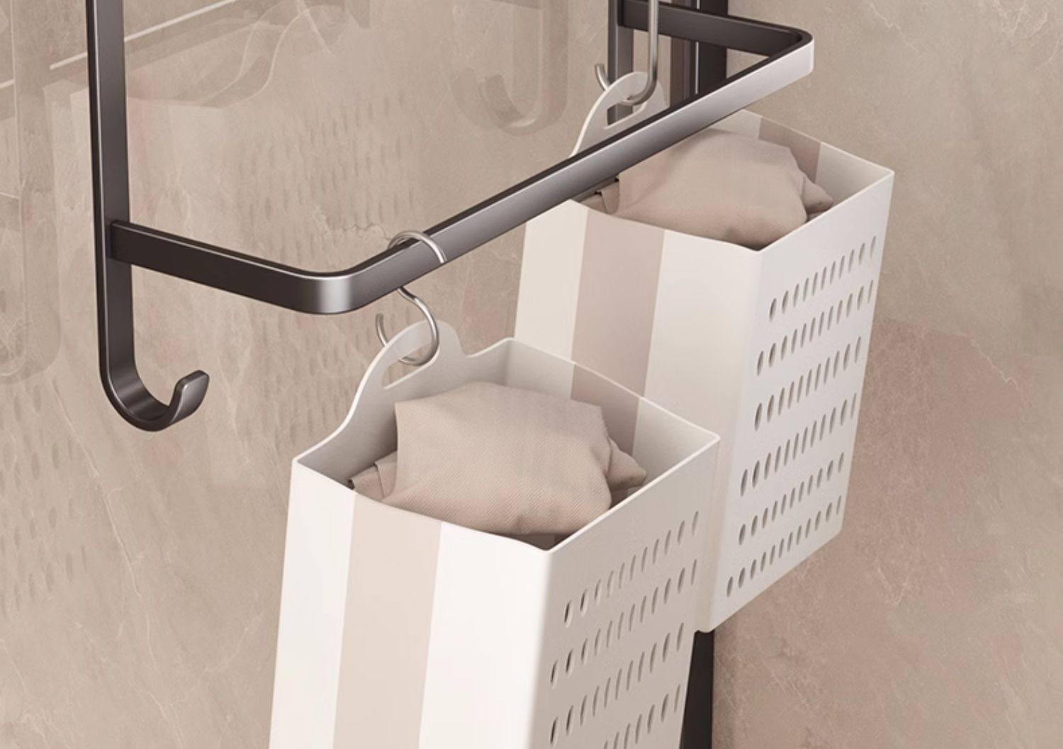 毛巾架化妆室免打孔浴室置物架厕所淋浴房玻璃门挂架毛巾杆浴巾架详情12