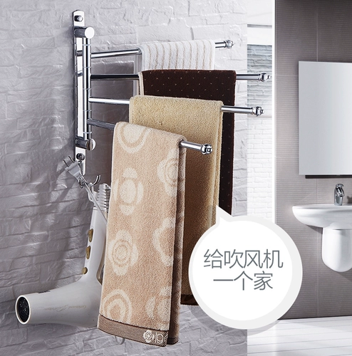 Понч -без поворотных вращающихся полотенца из нержавеющей стали туалеты Активные полотенца двойной полюс полотенце ванной