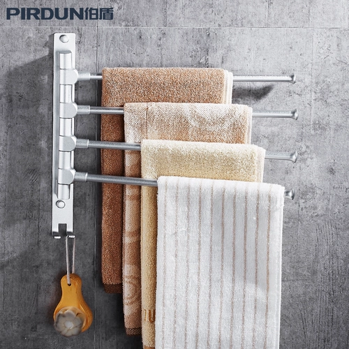 Активное вращение полотенца полотенце пространство алюминиевая туалетная подставка для ванной комнаты, полотенце висят двойной шест, чтобы избежать удара