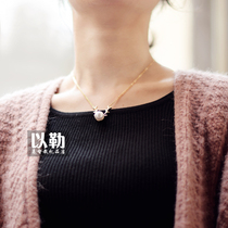 Ele deer head antler necklace pearl neck chain collarbone alloy jewelry birthday gift fashion pendant gift