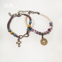 Lele gift couple simple bracelet hand-woven ceramic bracelet Christmas gift drawstring adjustment accessories