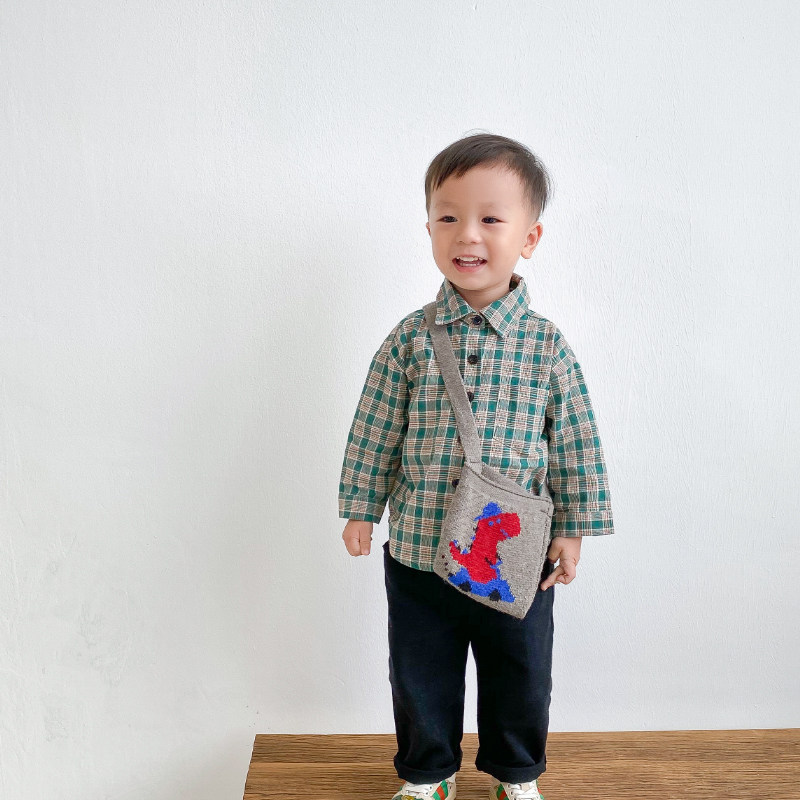 (Broken code clearance) boy long-sleeved shirt cotton spring version Korean version of the plaid spring and autumn children's shirt baby