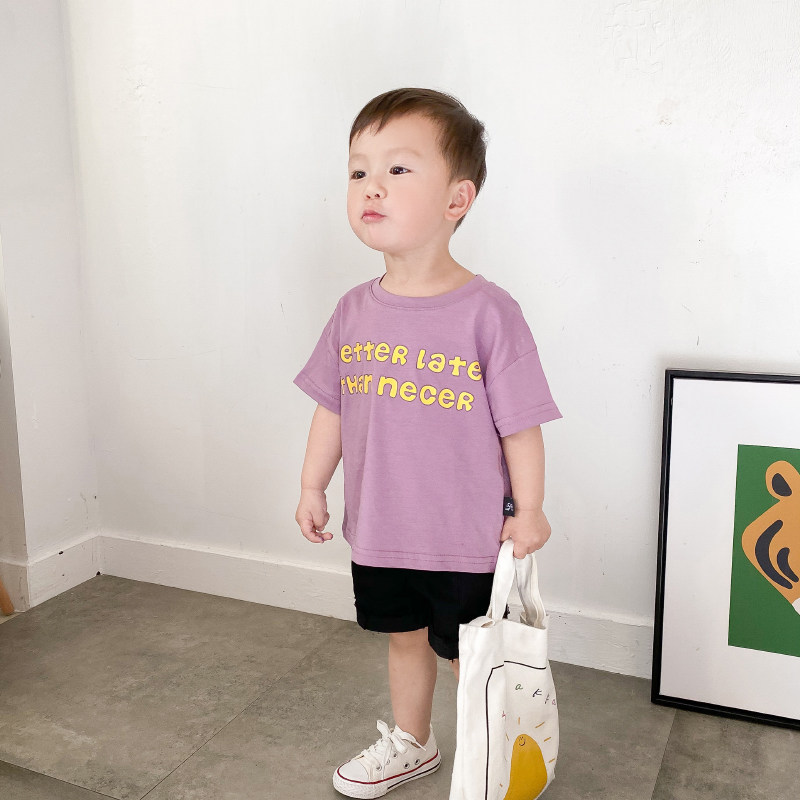 Children's summer short-sleeved T-shirt Men's baby children's half-sleeve Teochew Style Cartoon T-shirt thin cotton boys ' top