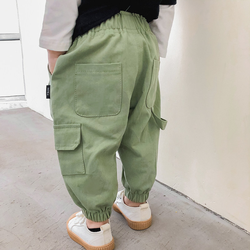 Baby pants spring and Autumn Boys ' autumn overalls Baby autumn casual pants Children's autumn wear foreign pants