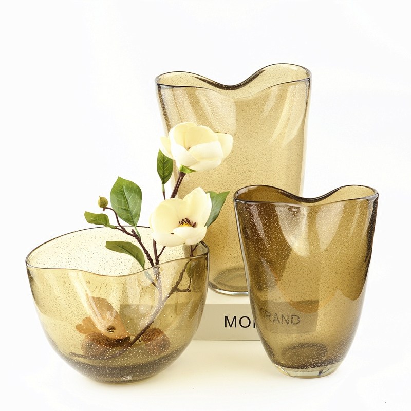 Fashion Glass Vases Au Style Soft Clothing Swing Piece Creativity Art Hotel Sample House Display Center Genguan Living-room Decoration Furnishing