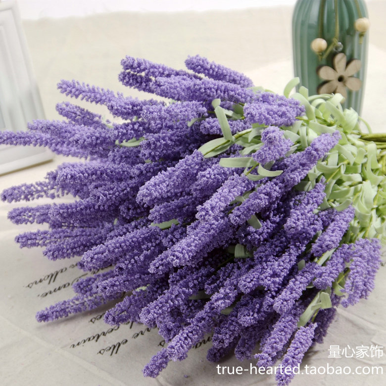 Heart-quality romantic Provence simulation flower dining table living room decoration flower arrangement purple simulation lavender fake flower