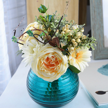 Emulation Rose Bouquet Plastic Upscale Peony Fake Flowers Table Living-room bedroom Desk Decorative Wedding handstick flowers