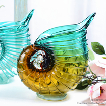 Glass Sea Snail Pendulum Pieces Modern Sophisticated Creative Gifts American-style Board Room Book Room Living-room Genguan Table Decorations