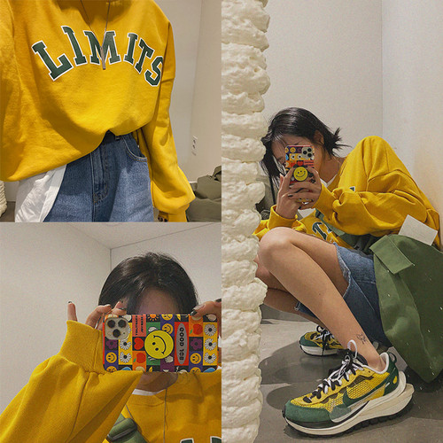 Lagirl Korea 22 early spring new cute letter printed candy sleeve head casual thick cotton