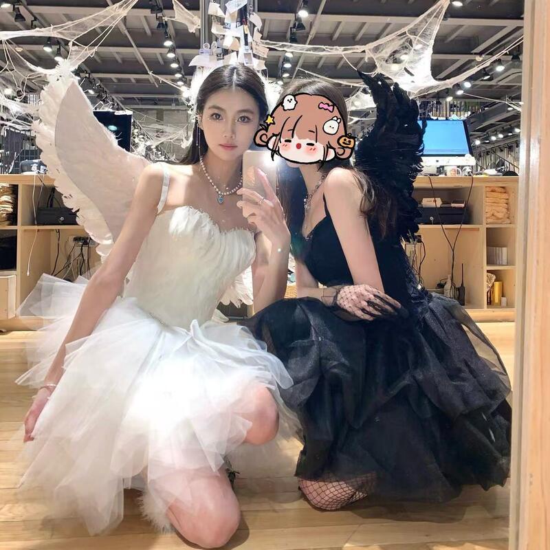White Feather Evening Dress Slimming Bride's Toast Dress Prom Dinner Birthday Party Host Short Dress Bridesmaid White Feather Evening Dress Slimming Bride's Toast Dress Prom Dinner Birthday Party Host Short Dress Bridesmaid