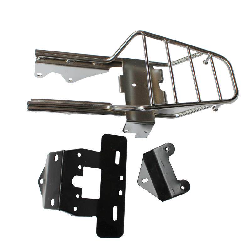 Two wheels of small monkey car accessories original plated rear rack tail lamp bracket connected to grilled rear paint armrest