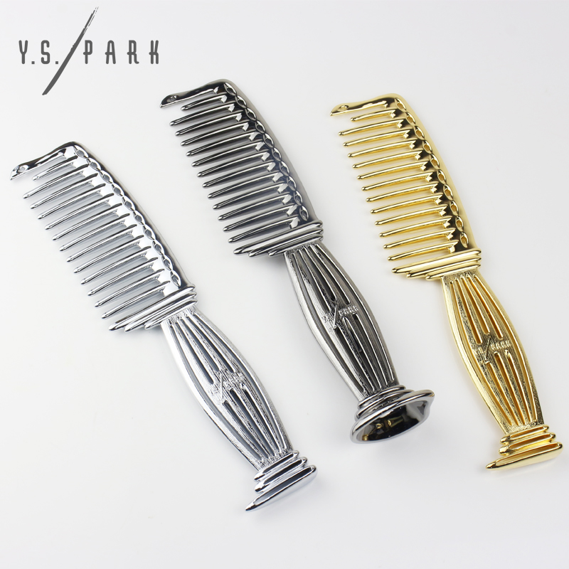 Japanese YSPARK Limited Edition Metal Plated Slull Comb-dyed before comb Wide Tooth Comb Japanese Texture Cut Comb