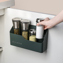 Nordic plain household kitchen supplies storage box non-perforated wall condiment basket drawer shelf
