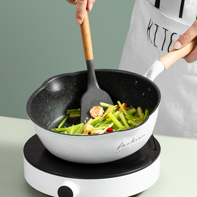 20cm maifan stone flatbottomed deep frying pan small nonstick pan