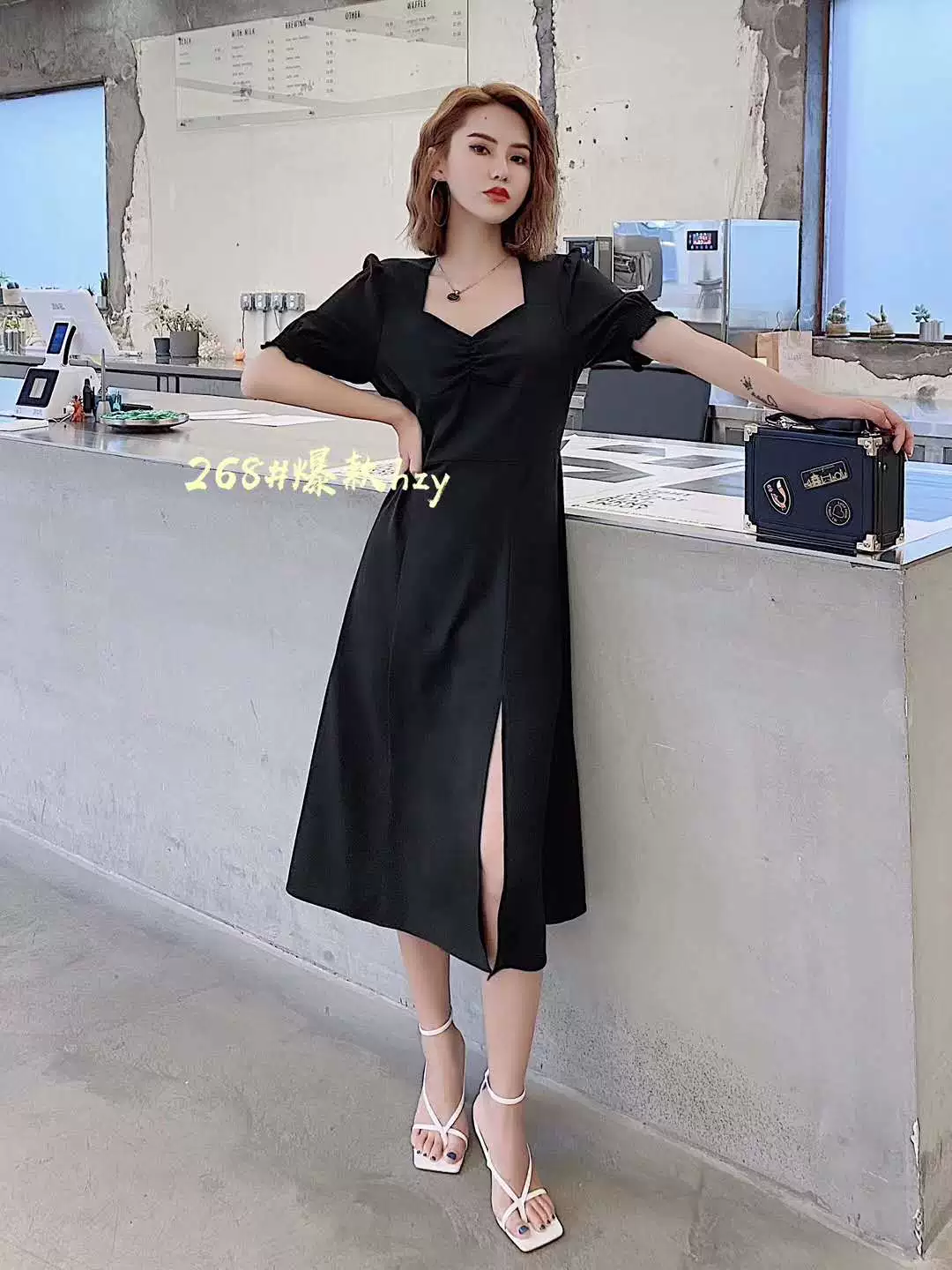 HG20268 Đầm dự tiệc thời trang đích thực 2020 hè mới dành cho nữ thời trang váy xẻ mỏng - Váy eo cao