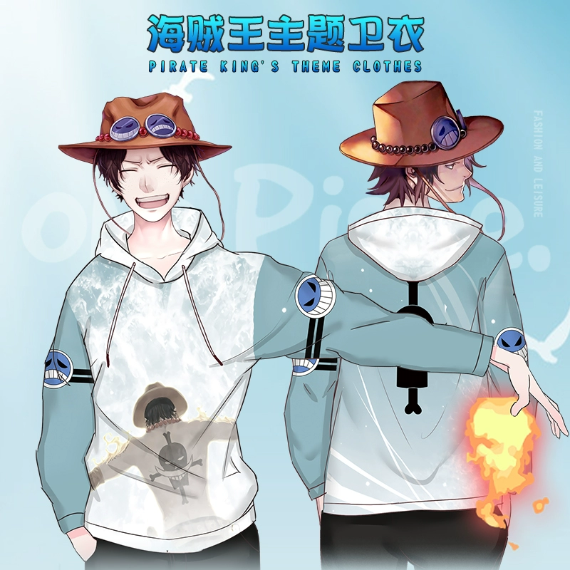 One Piece Ace Sweatshirt Anime Luffy Quần áo Hai chiều Ngoại vi Đủ màu Áo khoác có thể được tùy chỉnh bằng hình ảnh - Carton / Hoạt hình liên quan