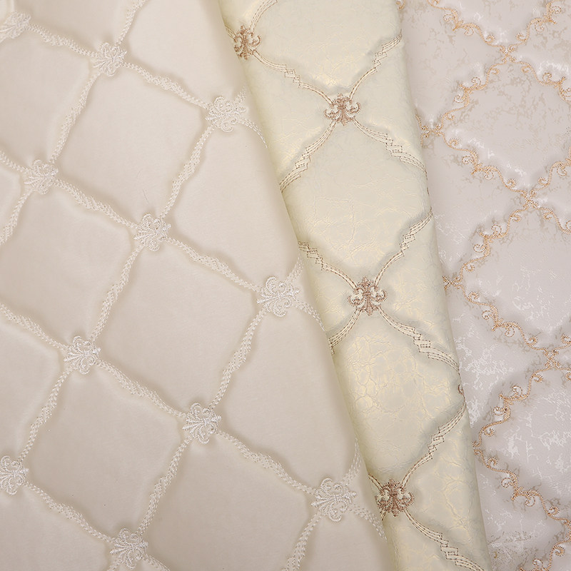 Embroidered leather soft bag tatami bedside RV interior modified anti-theft door background wall Kang belt sponge material