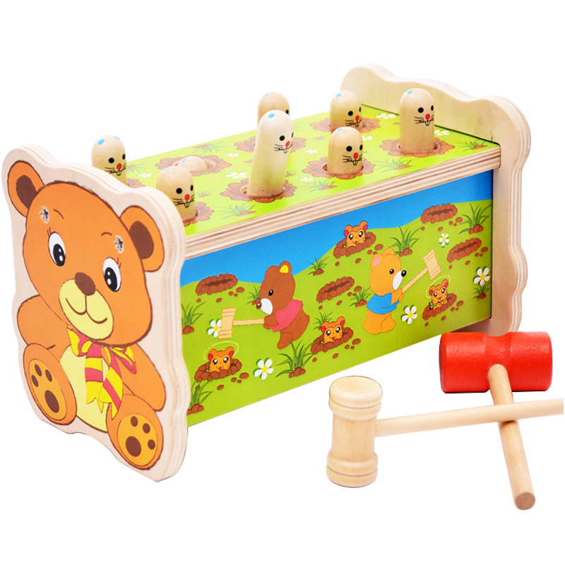 Juvenile Dophers knock table table games wooden percussion table baby children's educational toys 1-3 years old