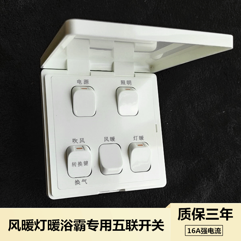 Suitable for Opu op and other bath masters 1021 panel switch air heating lamp warm five flip cover waterproof 16A plus nord
