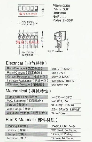 15ELZK(15EDGK)-3.81mm-9Pɫ  PCBʽ߷˶