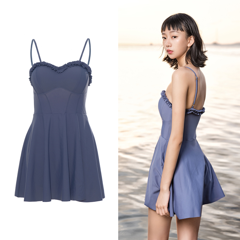 Even body dress Covered Meat Harnesses Students Korea Ins Nets Red Fairy Slim Cover Conservative Bubble Spa Swimsuit Summer