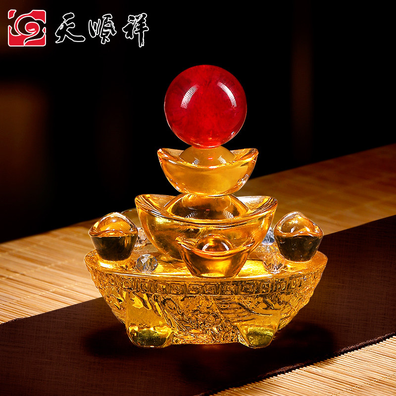 Crystal Yuanbao Mountain Tomb Buried With Burial Goods Cemetery Burial Burial with k9 Crystal Gold Yuanbao White matter Funeral Supplies