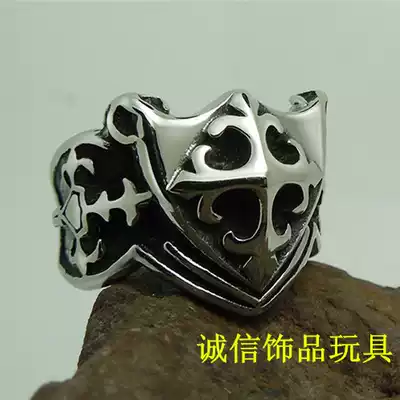 Cross pattern ring shield men and women ring punk titanium ring