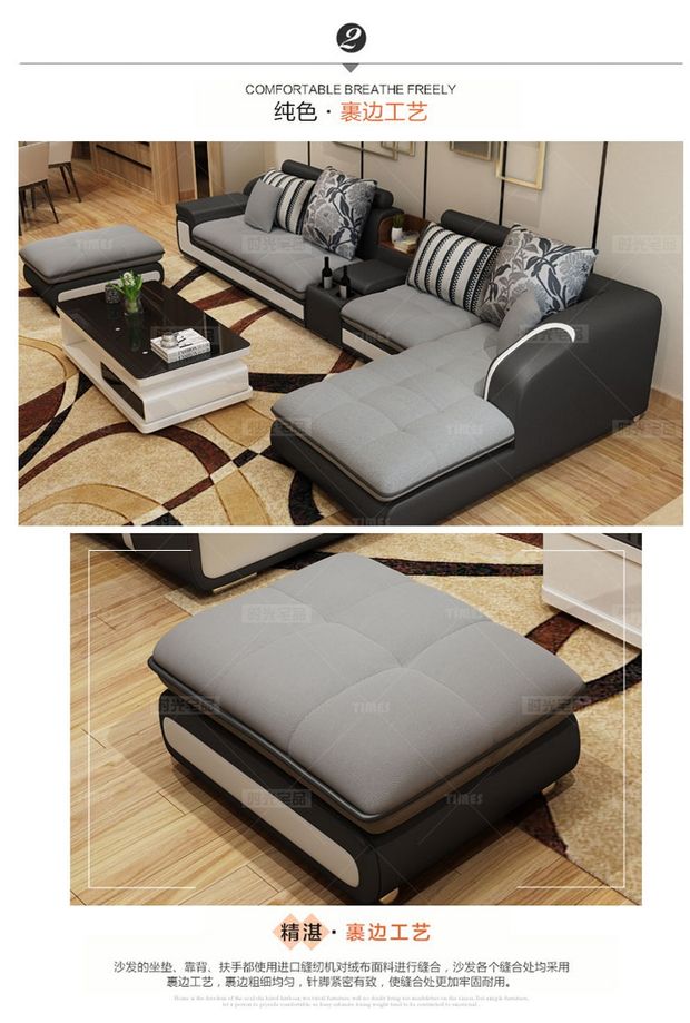 Phòng khách sofa bàn cà phê kết hợp tủ TV căn hộ lớn đầy đủ bộ tóc kết hợp với bộ bàn ghế bàn ghế gỗ phòng khách