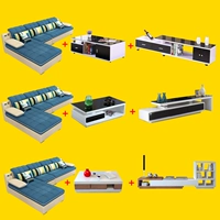 Toàn bộ căn hộ nhỏ vải sofa phòng khách hoàn chỉnh bộ hiện đại kết hợp bộ bàn ghế cà phê tủ tivi mau giuong go dep