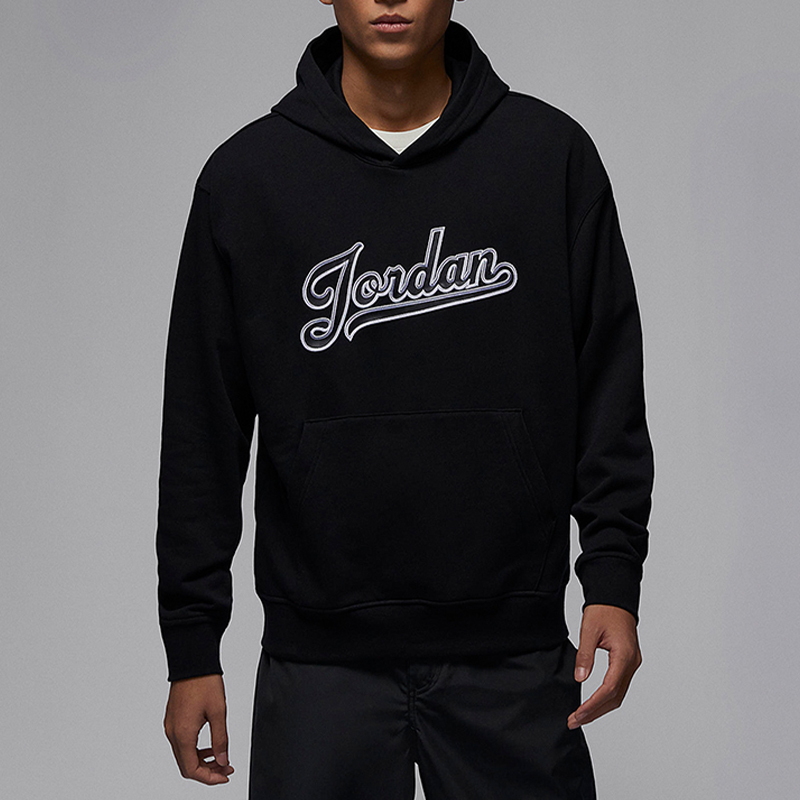 Nike Jordan Men's Hooded Casual Long-Sleeved Knitted Loose Pullover Sweatshirt Fn4614-436-010