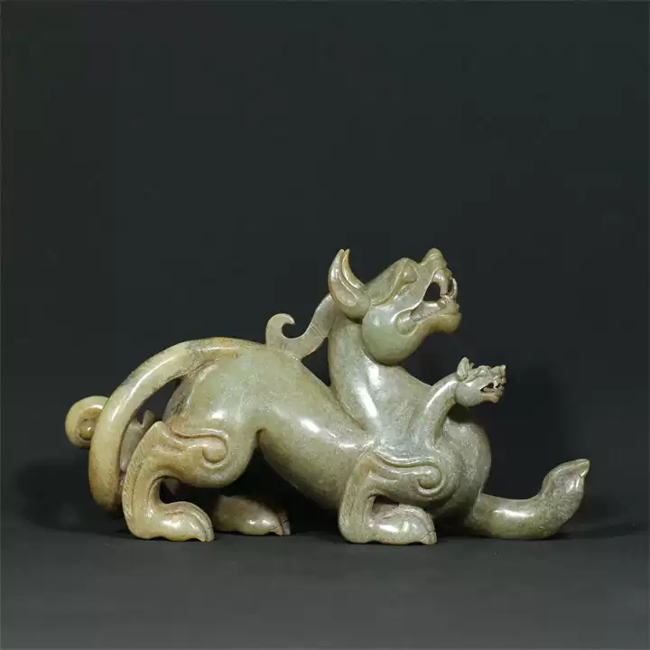 明から清時代　和田玉　双貔貅　龍亀 瑞獣　純和田玉彫り　古玉石　繊細(F-57) 明から清時代 和田玉 双貔貅 龍亀 瑞獣 純和田玉彫り