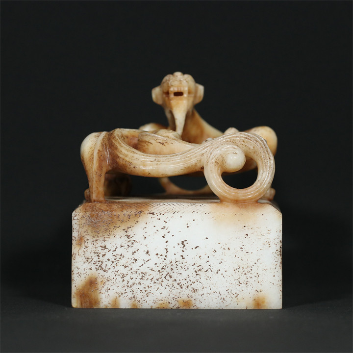 古玩古董汉代老玉器和田玉【龙钮印章】摆件古玉老玉特价包邮