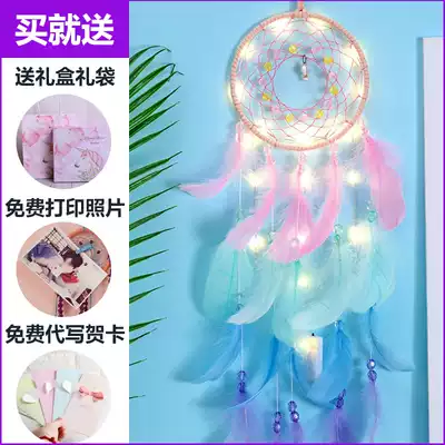 Indian dreamcatcher wind chimes hanging Forest department dreamcatcher room feather decoration hanging Girl heart birthday gift