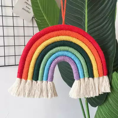 INS Nordic children's girl room bedroom decoration woven rainbow hanging decoration wall decoration