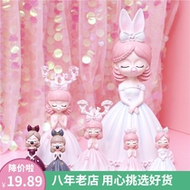 Cute bubble blowing girl ornaments home female heart decorations living room TV cabinet storage desktop furnishings light luxury