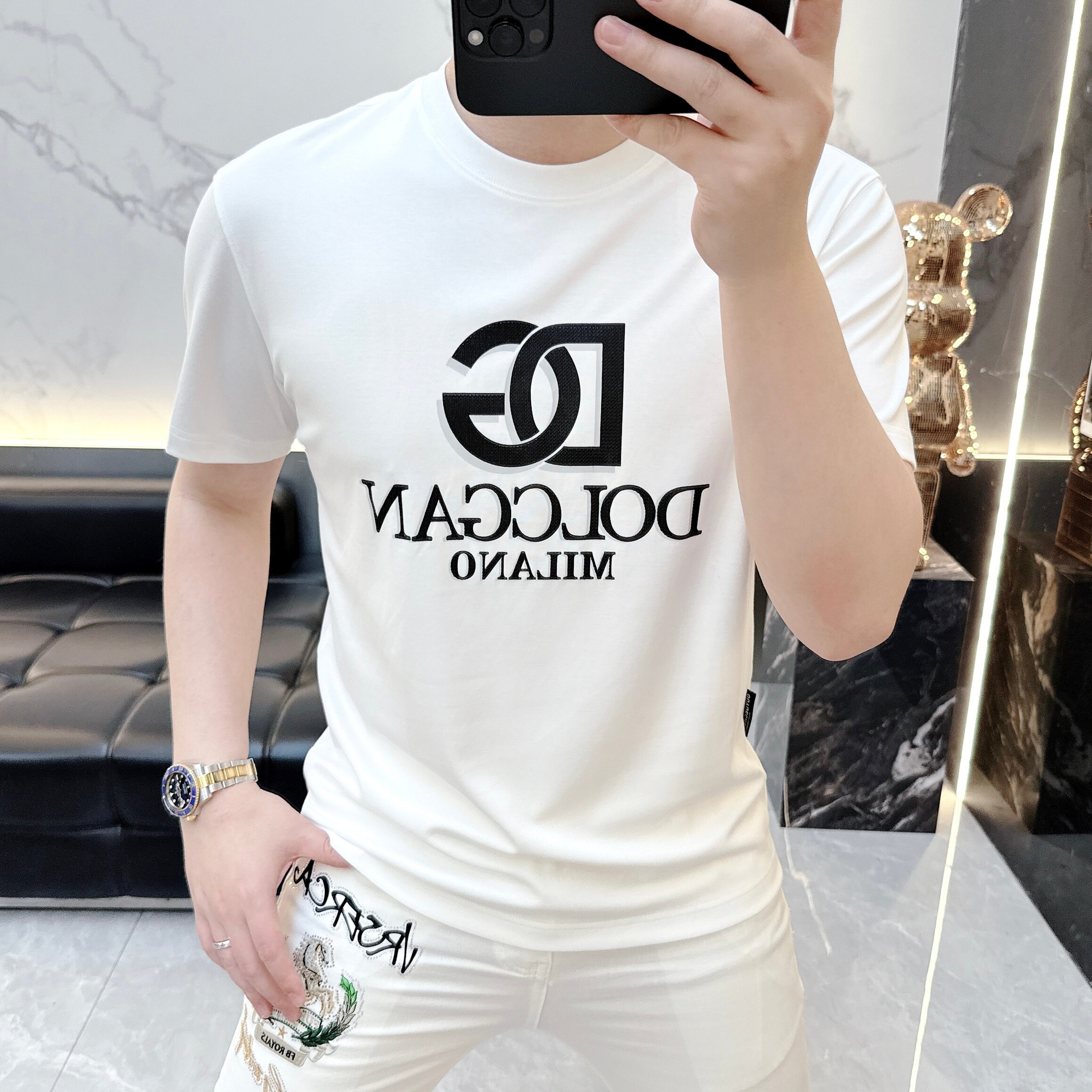 2026夏季新款欧货时尚字母印花百搭修身亲肤舒适圆领短袖T恤男潮
