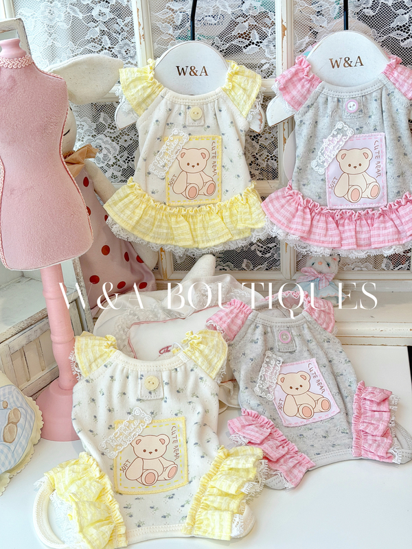 Wa In-Stock Missblue Genuine Hug Bear Leg-Hanging Pants Pet Clothing Lace Trim Princess Dress Vest Home Wear Wa In-Stock Missblue Genuine Hug Bear Leg-Hanging Pants Pet Clothing Lace Trim Princess Dress Vest Home Wear