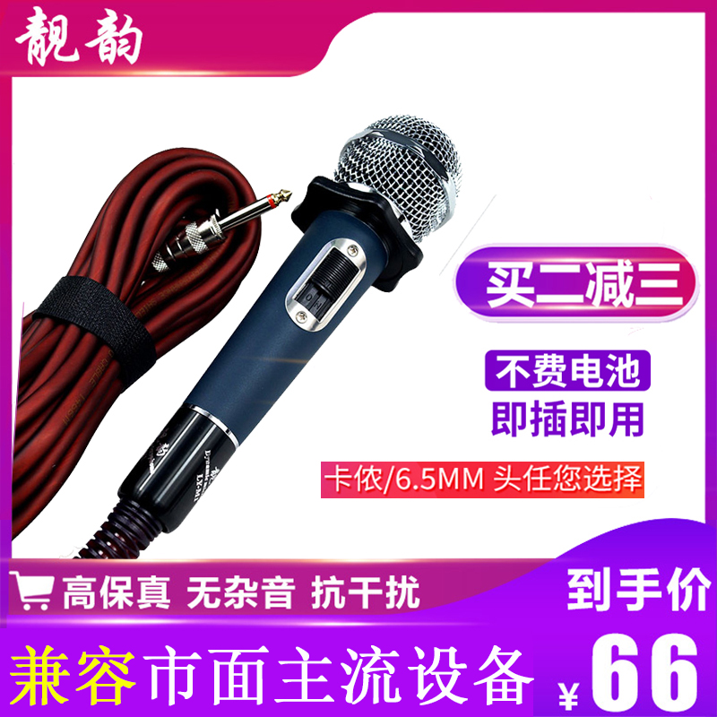Light Yun Professional stage wired microphone with wired microphone connected sound amplifier K song live meeting karaoke